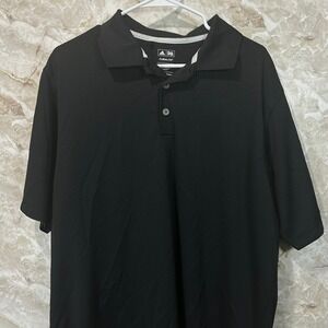 Adidas Golf Climalite Polo Shirt Mens Large Black Performance Athletic
